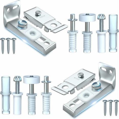 Kit de réparation de matériel de porte pliante - Lot de 2 pièces de rechange pour portes de placard coulissantes pliantes comprenant un support supérieur et inférieur, un pivot de 3/8", une roue de gu (1/4)