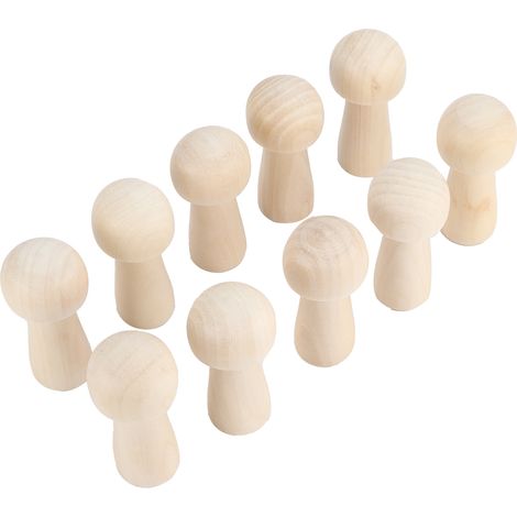 10pcs Mushroom Decor Cute Shape DIY Paintable Small Wooden Crafts for Preschoolers Kid (1/5)