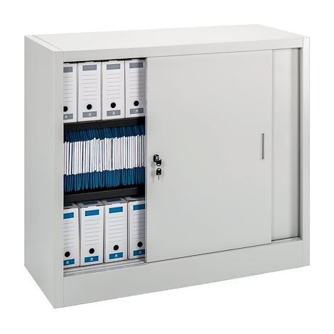 Armoire porte coulissante 105x120 gris - Maxiburo