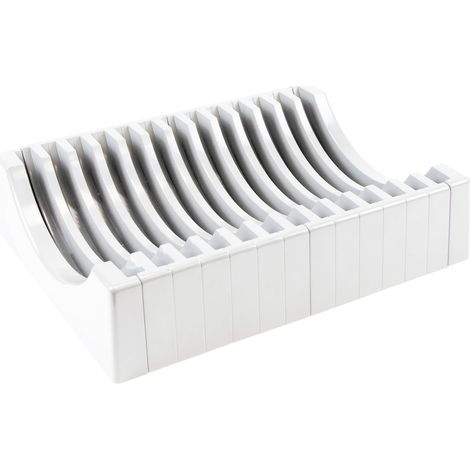 Porte-Assiettes pour Meuble avec capacité 13 Assiettes, Organiseur d’Assiettes pour Meubles, Plastique Blanc (1/5)