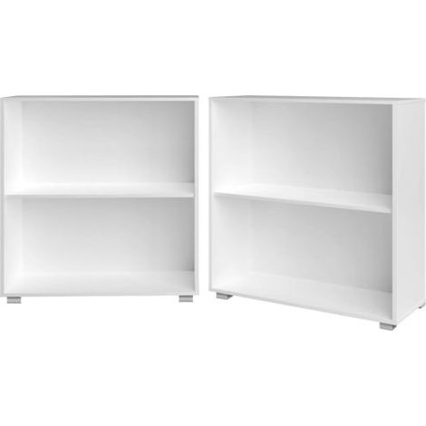 Lot de 2 Étagères 77 cm de haut Colonne bibliothèque Couleur blanche (1/5)