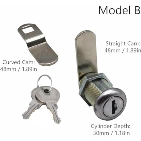 Serrure à clé pour armoire, serrure de boîte aux lettres 30 mm, en alliage de zinc, pour armoire, tiroir, placard, boîte aux lettres, boîte à outils (1/4)