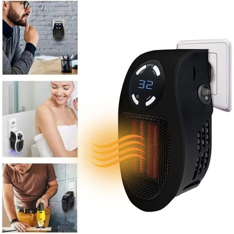 Calefactores de 500 W para uso en interiores, calefactor portátil, calefactor de pared con termostato y temporizador ajustables, calefactor pequeño, calefactor portátil pequeño (1/5)