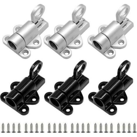 Automatic Door Latch, 6 Pieces Aluminum Door Latch, Window Latch, Small Thick Latch with Screws, Spring Loaded Lock Bolt for Window Door Safety Ring (1/4)