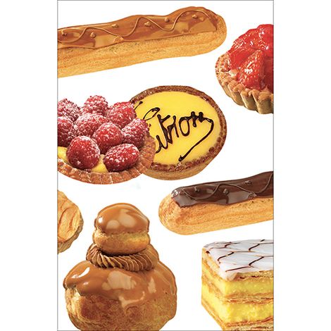 Sticker réfrigérateur et lave vaisselle, patisserie gourmandise art déco, 75 cm X 49 cm (1/4)