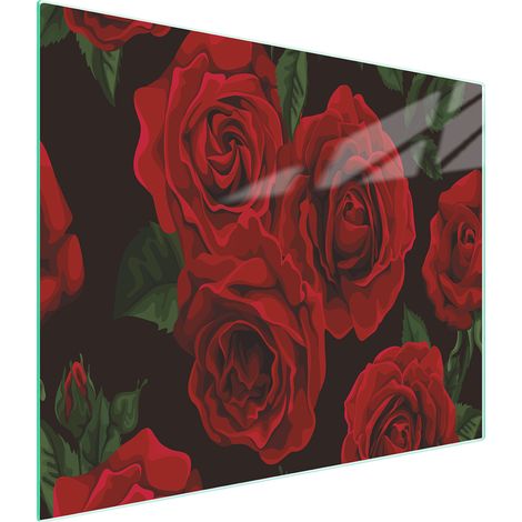 Glasschneidebrett 52x30 Rosen