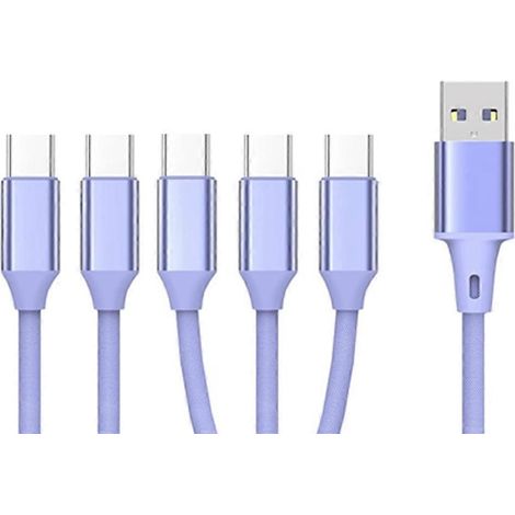 Câble répartiteur micro USB 2.0 vers micro USB Type-C, cordon de charge multiple 5 en 1 - 5 ports Type C (1/5)