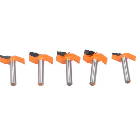 5 fraises défonceuse queue 6 mm jaune pour porte de placard outils de coupe bois lot de 5 (1/5)