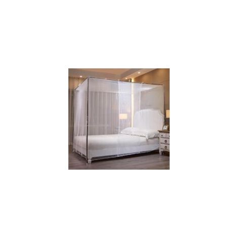Moustiquaire pour lit, auvent anti-moustique à ouverture latérale, moustiquaire universelle, 2,0 mx 2,2 m (cadre de lit inclus)
