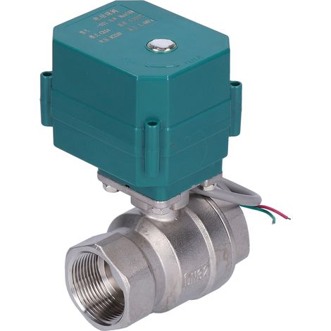 Soupape Motorisée 2 Voies Inox DN32 Retour Auto AC220V, Raccord Pression Tuyau pour Chauffage et Industrie