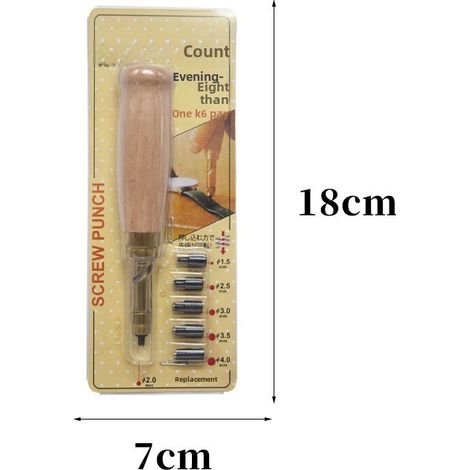 Poinçonneuse automatique à ceinture, poinçon multi-têtes remplaçables, silencieux, jeu de 6 ceintures rotatives (poinçonneuse avec manche en bois massif) (1/5)