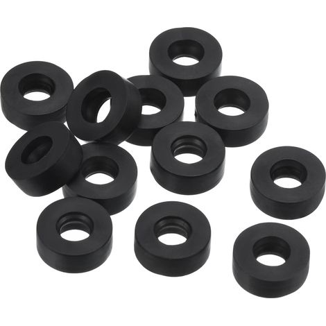 M6 Caoutchouc Plat Rondelle, 12 Paquet 5mm ID 12mm OD Étanchéité Entretoise Joint Anneau pour Robinet Tuyau Eau Tuyau Fixation Boulon, Noir (1/5)
