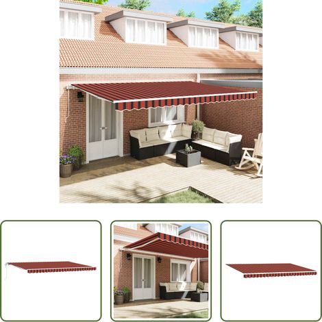 Store extérieur - Auvent rétractable électrique orange et marron 500 × 300 cm (1/5)