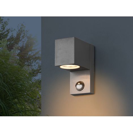 Eckige Außenwandleuchte ROYA Downlight mit Bewegungsmelder, Anthrazit Höhe 15cm