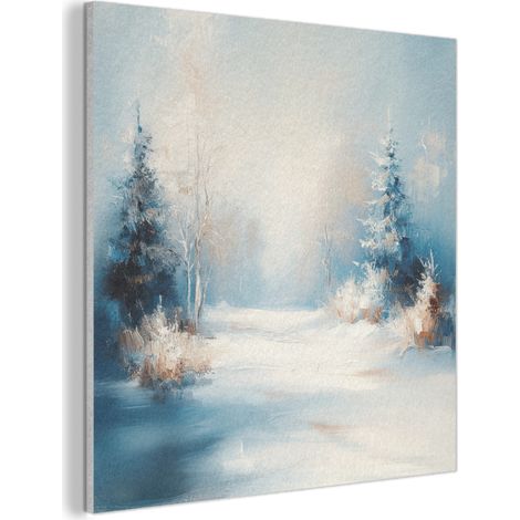 CUADRO ACÚSTICO Bosque - Invierno - Naturaleza - Abstracto - Nieve Cuadros Decoracion Salon Modernos 90x90 (1/5)