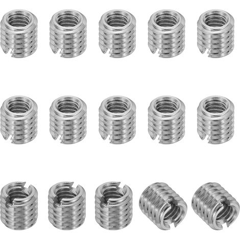 Insert Fileté Adaptateurs de Filetage de Réduction en Acier Inoxydable 316, 15 Pcs M6 x 1 Mâle vers M4 x 0.7 Femelle Écrou d'Insertion de Réparation, Fixateur 6mm (1/5)