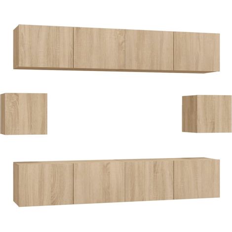 Maison Exclusive - 6-tlg. TV-Schrank-Set Sonoma-Eiche Holzwerksto