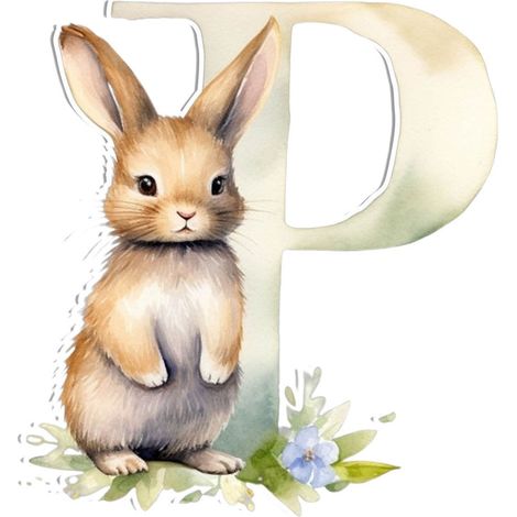 Pendentif Lapin En Acrylique - Lettre P De 8 Cm Pour Décoration Mur Porte Arbre De Pâques (1/5)