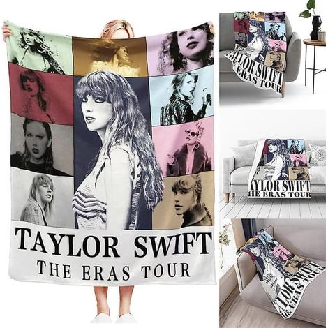 Couverture Taylor Swift The Eras Tour, douce et chaude, idéale pour la chambre, le canapé ou la décoration de fêtes [DB] 100130 (1/4)