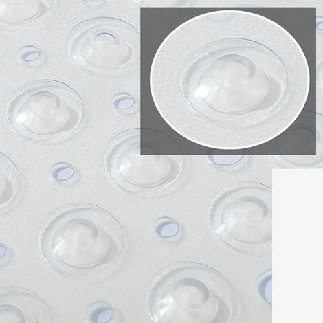 Duschmatte 40 x 100 cm, PVC, rutschfest, mit Saugnäpfen, weiß (1/5)