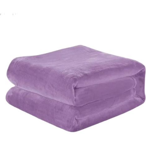 Couverture élégante et luxueuse au toucher velours, légère et confortable, toute saison, en flanelle ultra douce et moelleuse pour canapé, lit, voyage, design uni, King size/Cali King, lilas (1/4)