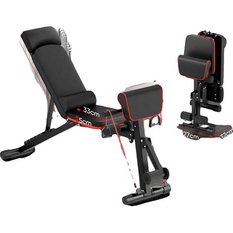 Banc de musculation réglable, cadre robuste, design gain de place, noir (1/2)