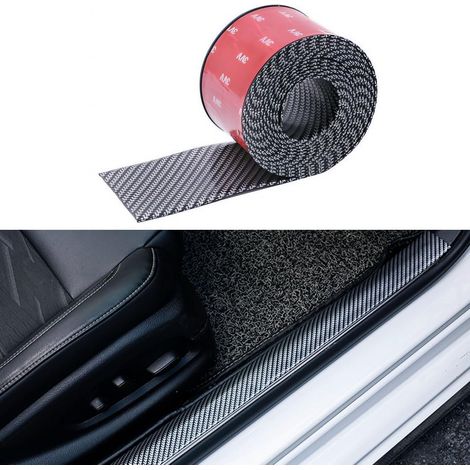 Protecteur de seuil de Garde de Porte de Voiture,5CM×3M Fibre de Carbone Film de Protection,Protection Seuil de Porte Voiture pour Pare-Chocs Avant et arrière/Protection de seuil (1/5)