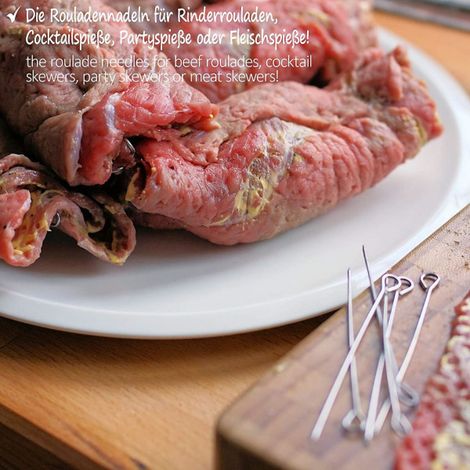 25 Brochettes à Roulade en Acier Inoxydable 15 lot de 25 (1/4)