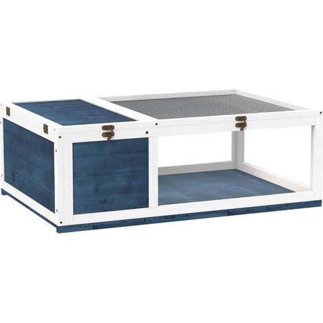 Maison enclos cage habitat pour petit animal tortues avec 2 espaces bois massif (1/5)