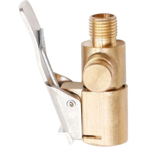 Adattatore per valvole per pneumatici auto, 3 pompe in ottone, clip di fissaggio per la testa dell'adattatore, adatto a tutte le valvole per pneumatici filettate (1/5)