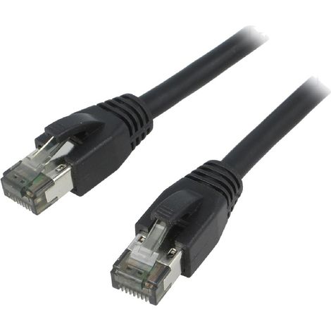 Cable reseau RJ45 male S-FTP Cat 8.1 noir- 1m