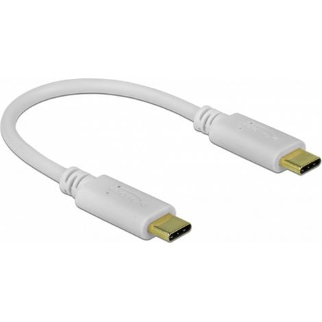 Delock USB-C® Kabel USB-C® Stecker, USB-C® Stecker 0.15 m Weiß 85357 (1/2)