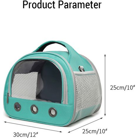 Sac de transport portable pour hamster, cochon d'Inde respirant à l'extérieur avec fenêtre transparente, sac à main pour lapins, bandoulière de voyage pour petits animaux (1/5)