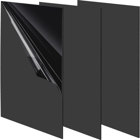 Lot de 3 Plaque Plexiglass A4 Noire 3 mm, Plaque Acrylique avec Film Protecteur pour Gravure Laser, Cadres Photo, Signalisation, Peinture, Exposition (1/5)