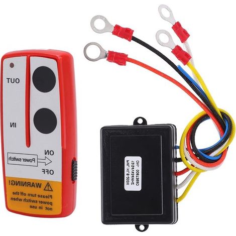 Télécommande sans fil pour treuil avec récepteur 12 V/24 V pour camions, VTT et SUV - idéale pour une utilisation hors route, facile à installer et conviviale (1/5)