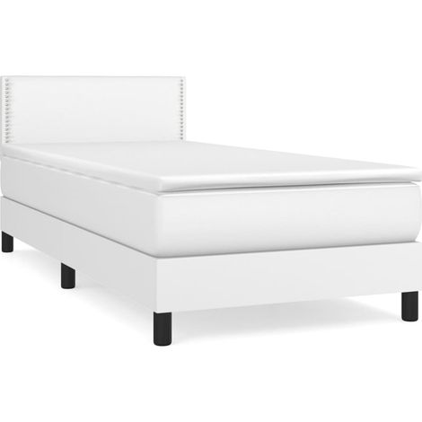 Maison Exclusive - Giroletto a Molle con Materasso Bianco 100x200 cm in Similpelle (1/5)
