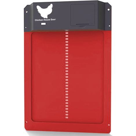 Automatic solar-powered chicken coop door – induction opening, waterproof – solid red version (1/5)