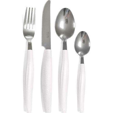 Trade Shop - SET POSATE SERVICES 24 PZ FÜR 6 PERSONEN INOSSIDABLE CREAM COLOUR - (1/4)