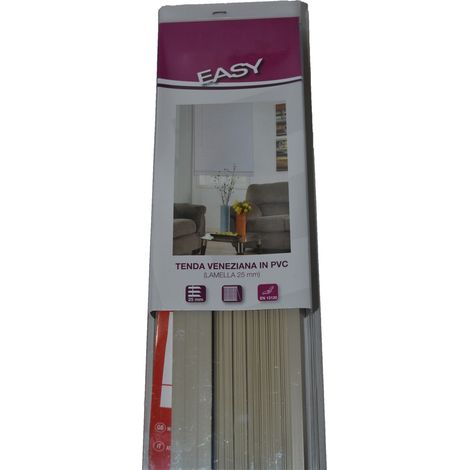 TENDA VENEZIANA IN PVC TORTORA LAMELLE DA 25 MM 45X160 CM - EMMEBI (1/2)
