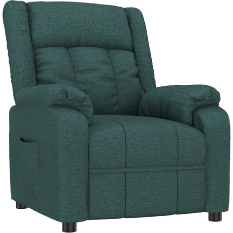 Fauteuil inclinable en tissu vert foncé (1/5)