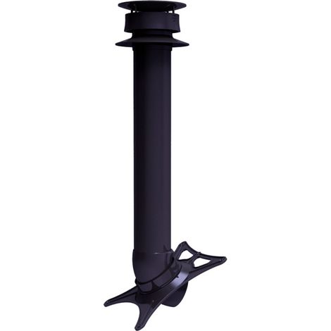Nicoll – Extracteur statique Ø100 gris anthracite – Collerette étanche 45x50 – Aérodynamique pour extraction gaz – Conforme NF EN DTU 64.1