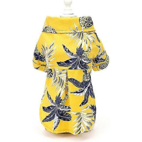 Nueva ropa de verano para perros y mascotas, camisas de playa con estampado de hojas estilo hawaiano para cachorros, gatos pequeños y grandes, perros y chihuahuas, disfraz para mascotas, ropa para mas (1/5)