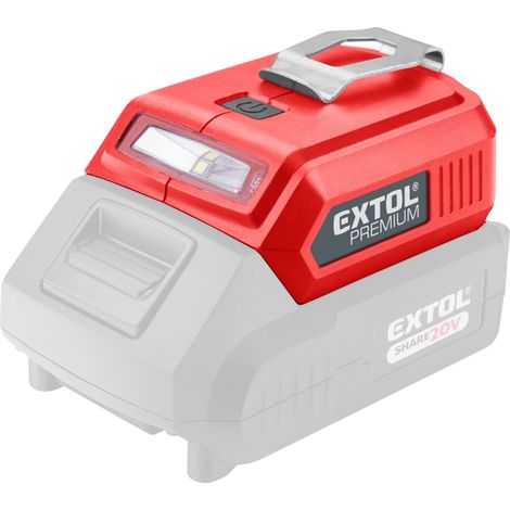 Cargador de baterías EXTOL PREMIUM para dispositivos USB, con luz, SHARE20V, sin batería, 5V/2A 8891896 (1/2)