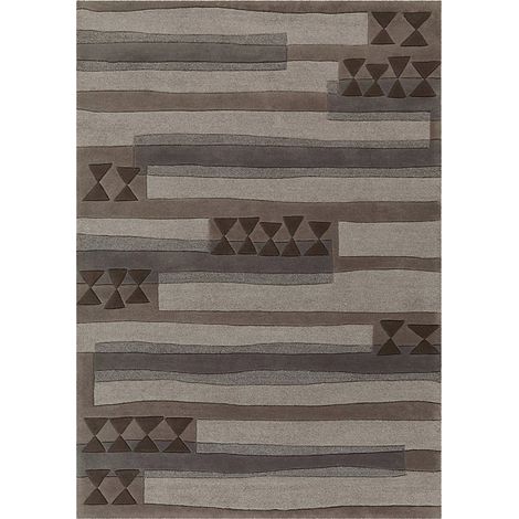 Tapis intérieur olive tufté main motif graphique doux - 200 x 140 cm (1/3)