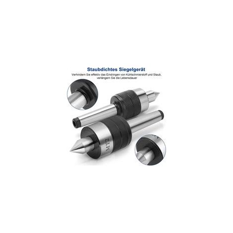 Centro rotante MT2, centro rotante di precisione per fresatura, utensile rotante MT2 per tornio CNC, macchina di precisione per lavorazione dell'acciaio, 0,005 mm (1/4)