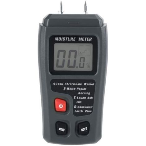 Compteur d'humidité du bois LCD numérique Testeur d'humidité Détecteur de fuite d'eau humide en bois pour matériau de construction en bois Murs en bois Plancher en papier (1/5)