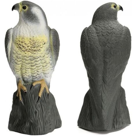Großer, realistischer Falkenattrappe beim Graben, realistische Greifvogel-Gartenstatue zur Schädlingsbekämpfung, Katzen- und Vogelabwehr, Teichdekoration (1/5)