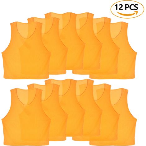 12 maillots d'entraînement pour enfants, maillots de football en filet respirant, chasubles réversibles pour volleyball (1/5)