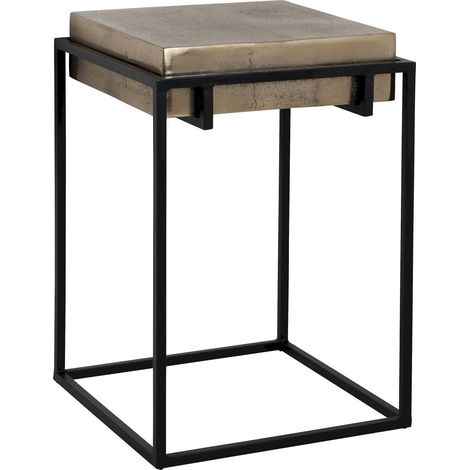 Table d'appoint Calloway - Champagne sur piètement noir (1/4)