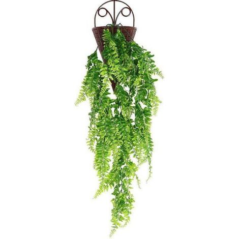 Tenture Murale - Fougères Artificielles - Vignes Suspendues - 86 Cm - 2 Pièces (1/4)